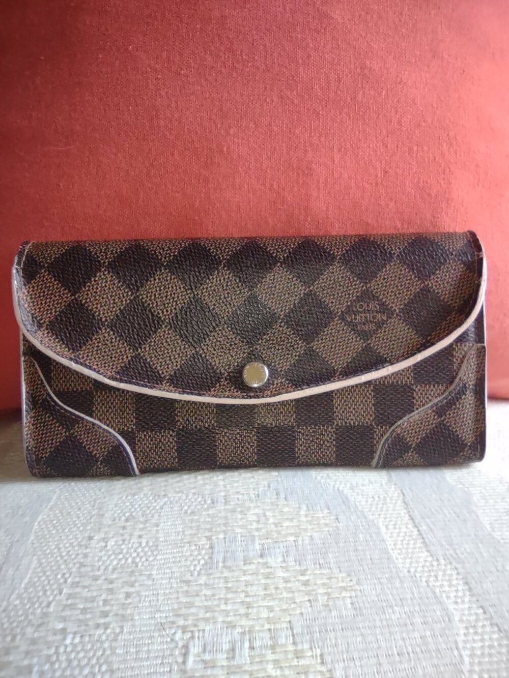 Louis Vuitton Damier Ebene Caissa Wallet Rose Ballerine
